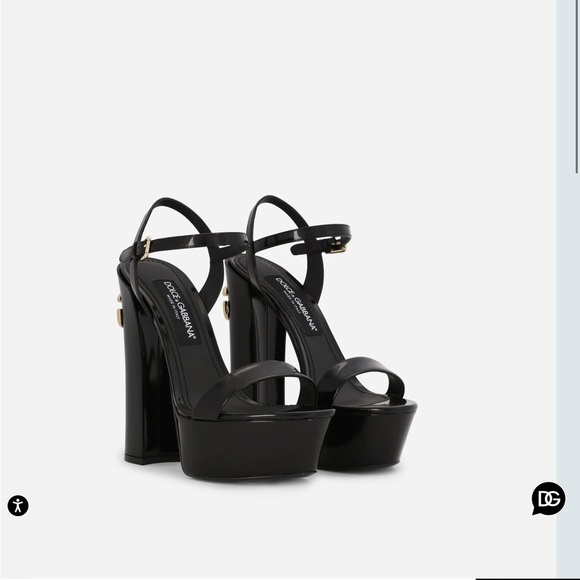 Dolce & Gabanna POLISHED CALFSKIN PLATFORM WOMEN SANDALS 38EU - Picture 12 of 13